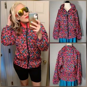 VINTAGE, AVIA, patterned windbreaker!!